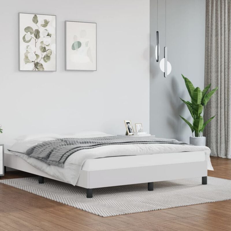 Vidaxl - Cadre de lit sans matelas blanc 140x190 cm similicuir