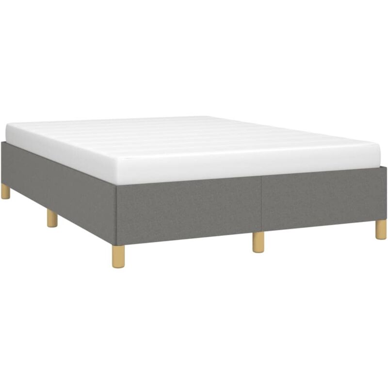 Vidaxl - Cadre de lit sans matelas gris foncé 140x190 cm tissu
