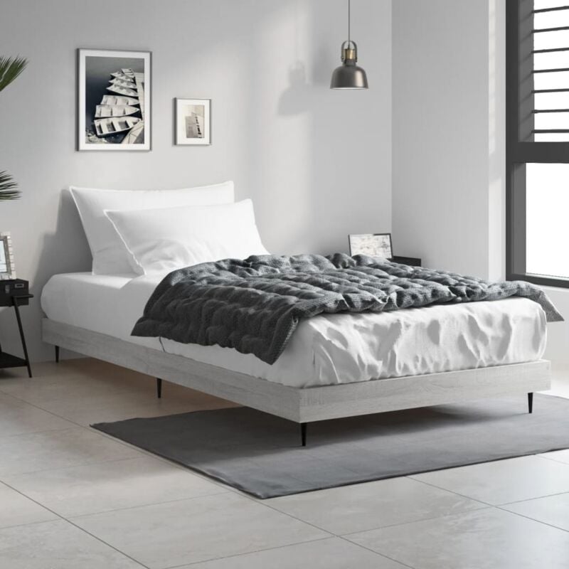 Vidaxl - Cadre de lit sans matelas sonoma gris 90x190 cm