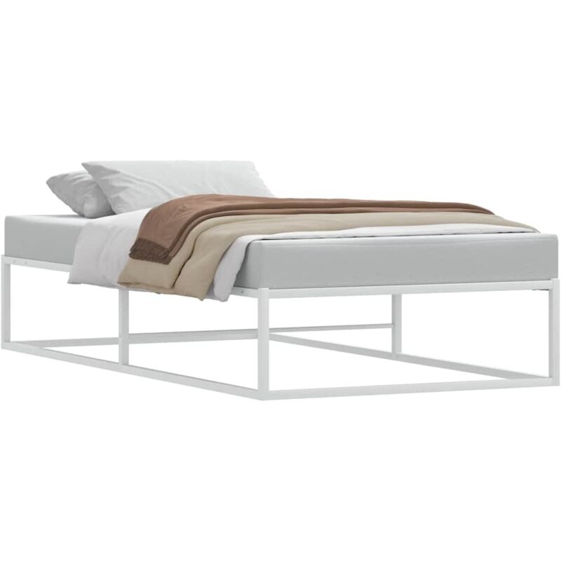 Cadre de lit sans matelas blanc 90x200 cm métal Vidaxl