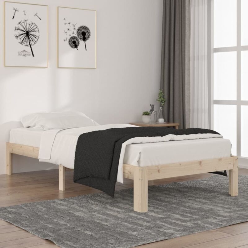 Cadre de lit sans matelas bois de pin massif 90x200 cm Vidaxl