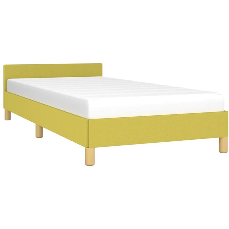 Cadre de lit avec tête de lit sans matelas vert 80x200 cm tissu Vidaxl
