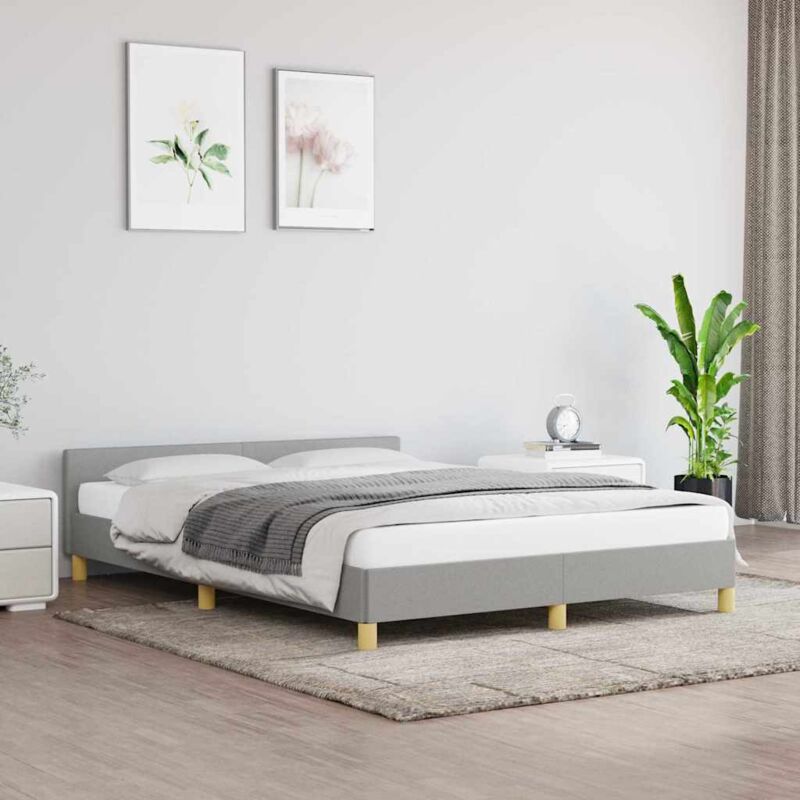 Vidaxl - Cadre de lit sans matelas gris clair 140x190 cm tissu