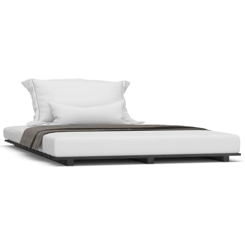 Vidaxl - Cadre de lit Noir 140x190 cm Bois de pin massif