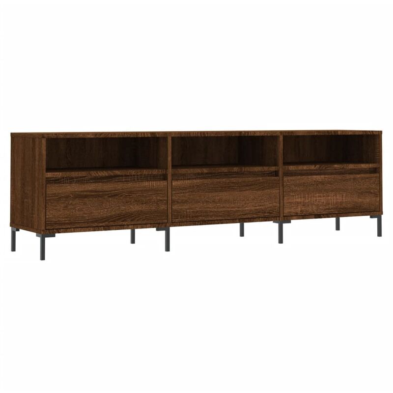Jinlefu - Meuble tv chêne marron 150x30x44,5 cm bois d'ingénierie vidaXL
