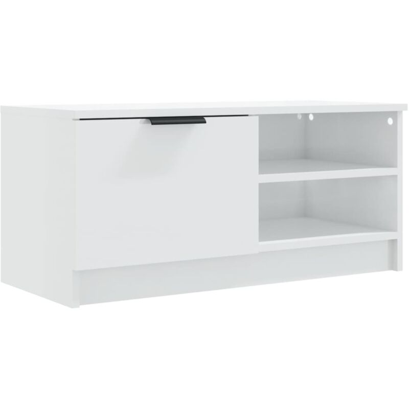 Jinlefu - Meuble tv Blanc brillant 80x35x36,5 cm Bois d'ingénierie vidaXL