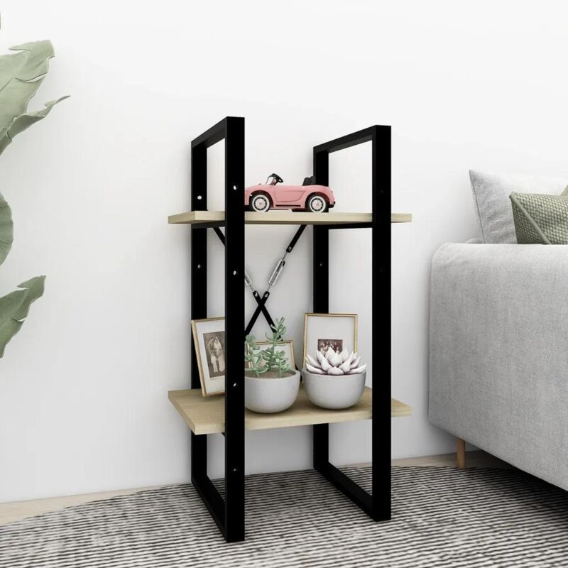 vidaXL Bibliothèque à 2 niveaux chêne sonoma bois d'ingénierie