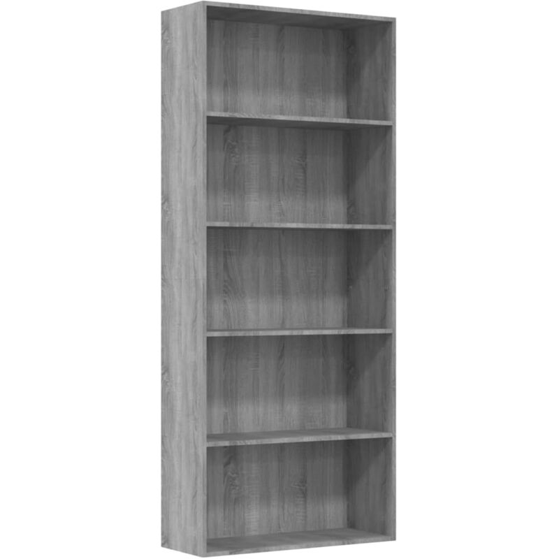 Bibliothèque 5 niveaux Sonoma gris 80x30x189 cm