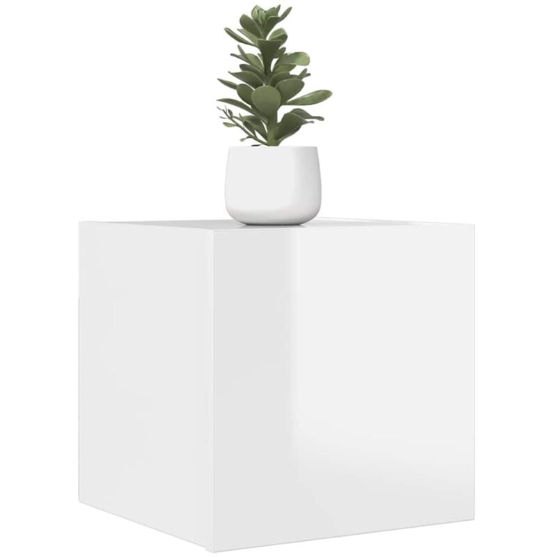 Jinlefu - Meubles tv muraux 2 pcs Blanc brillant 30,5x30x30 cm