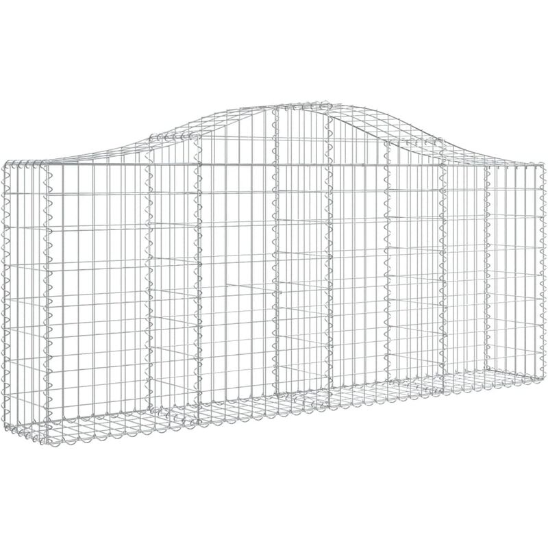Jinlefu - Panier de gabions arqué 200x30x80/100 cm Fer galvanisé vidaXL
