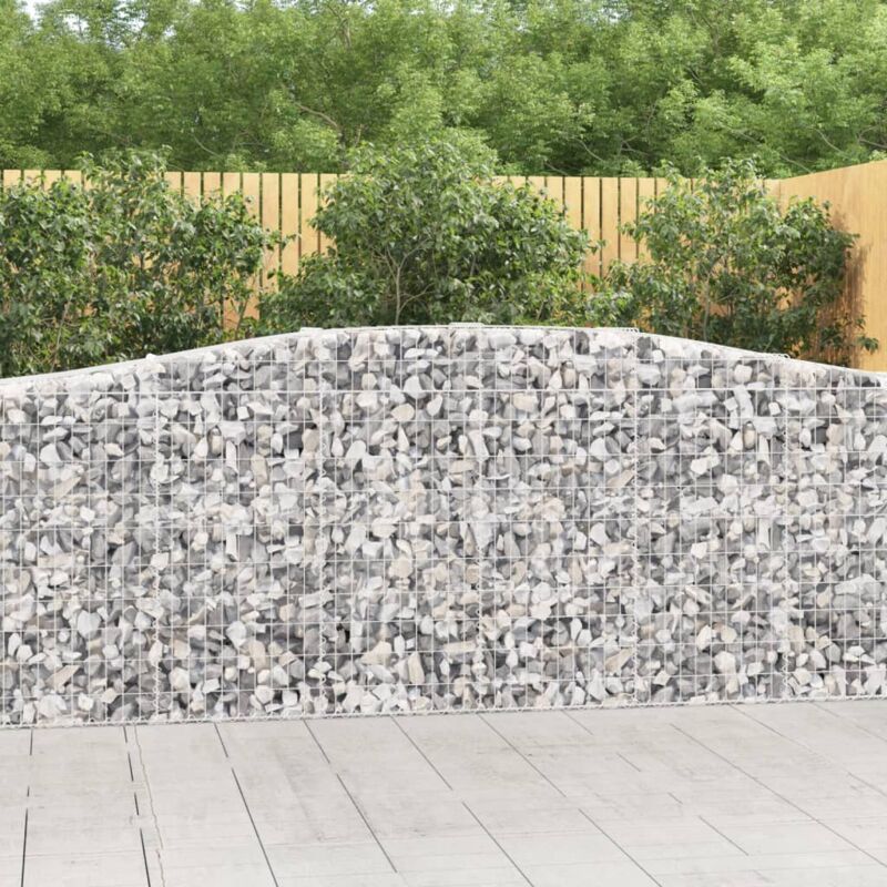 Panier de gabions arqué 400x50x100/120 cm Fer galvanisé vidaXL