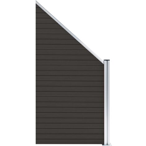 Vidaxl panneau de clôture wpc 105 x (105-185) cm incliné marron