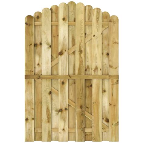 Jinlefu – Portillon bois en pin imprégné 100x150 cm – Design voûté – Résistant aux intempéries et à la pourriture – Écologique