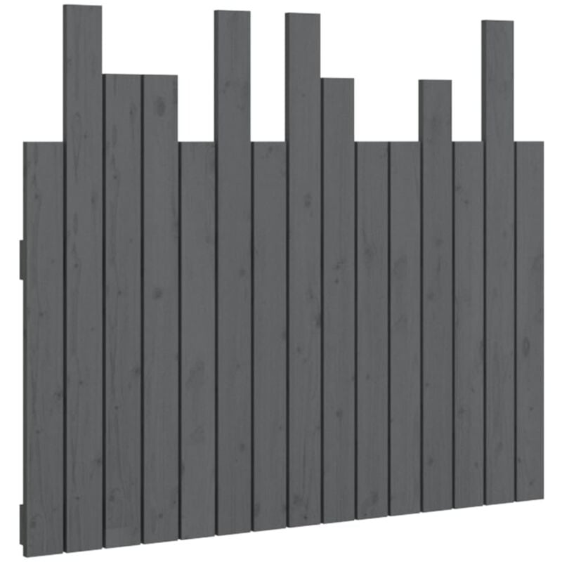 Tête de lit murale Gris 95,5x3x80 cm Bois massif de pin vidaXL