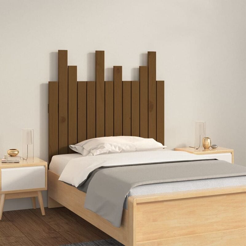 Tête de lit murale Marron miel 82,5x3x80 cm Bois massif de pin vidaXL