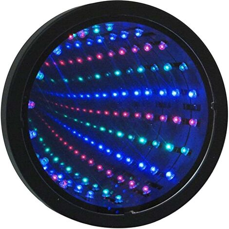Jinxiu Premium Infinity Spiegel Tunnellampe LED Beleuchtung Sensorischer Spiegel Batteriebetrieben Schutzfolie muss abgezogen werden (bunt) (1 Stück)