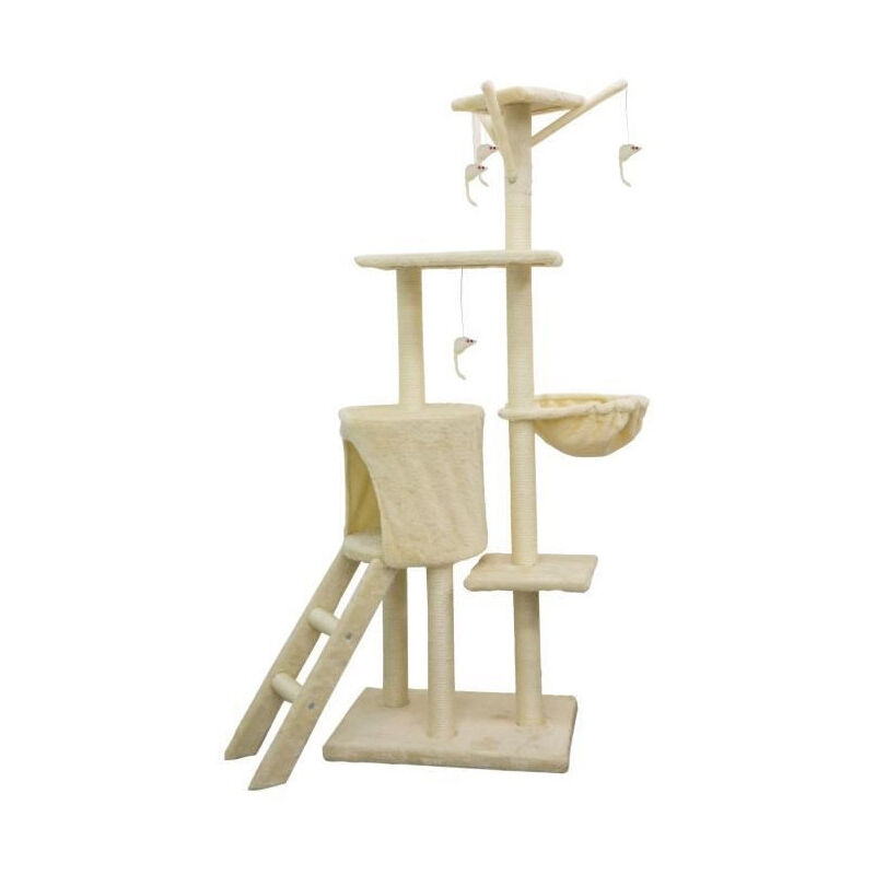 Les Tendances - jipsy Arbre a chat Beige - 79 x 34 x 138 cm - Beige