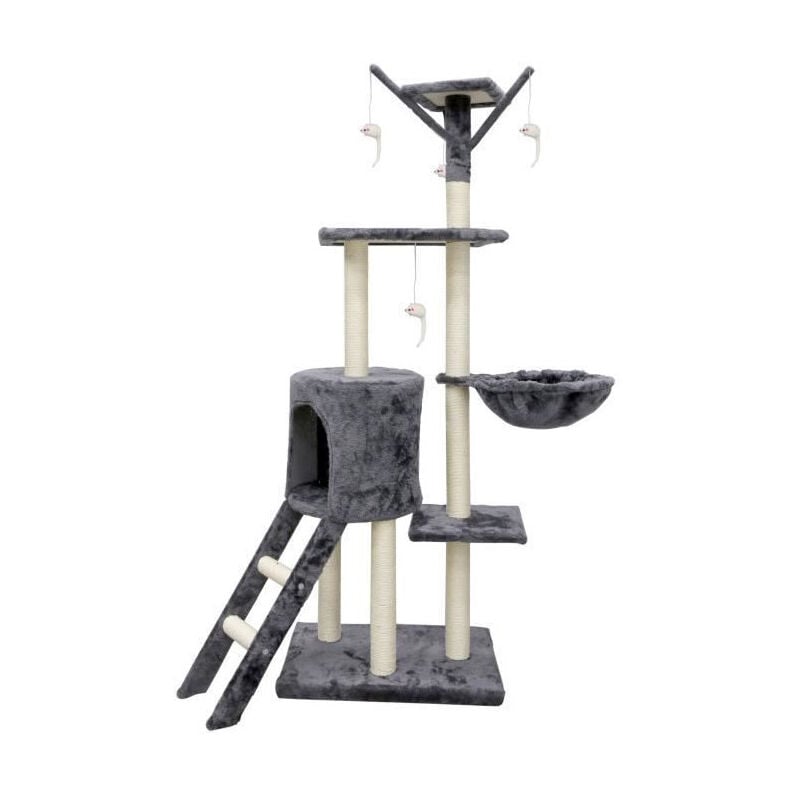 JIPSY Arbre a chat Gris - 79 x 34 x 138 cm - Gris