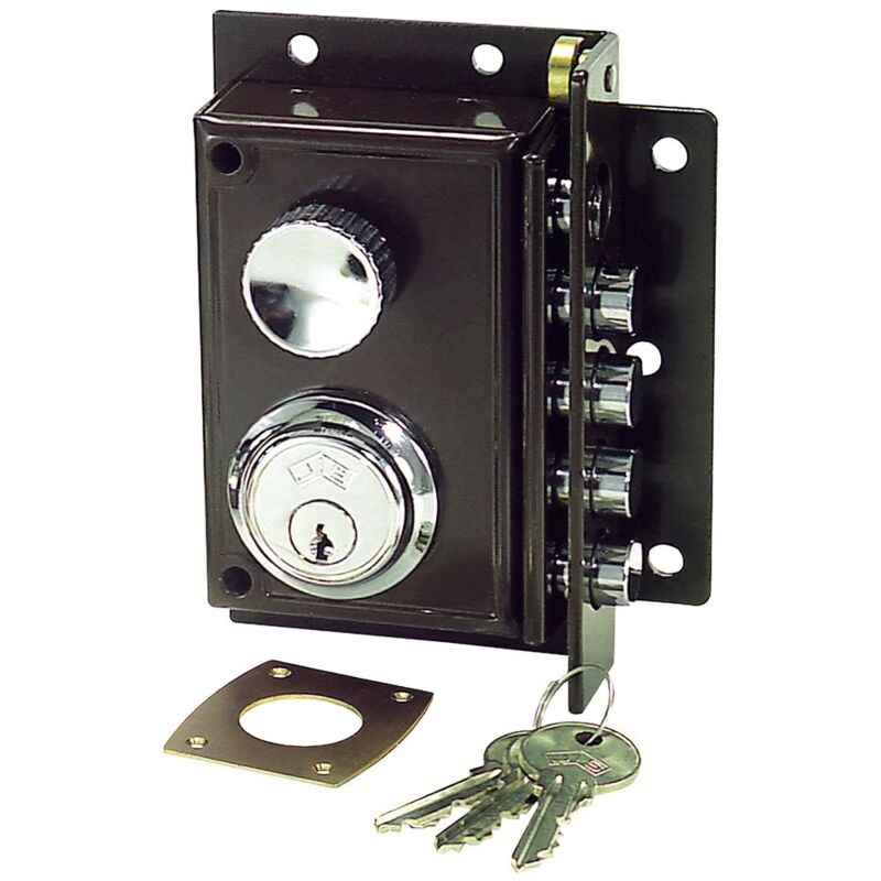 Serrure JIS 240 laquée te marron 11x7/ droite