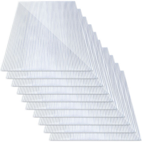 Jiubiaz 10 plaques polycarbonate alvéolaire translucide 8 mm pour serre, 121 x 60,5 cm, surface 7,32 m², protection UV