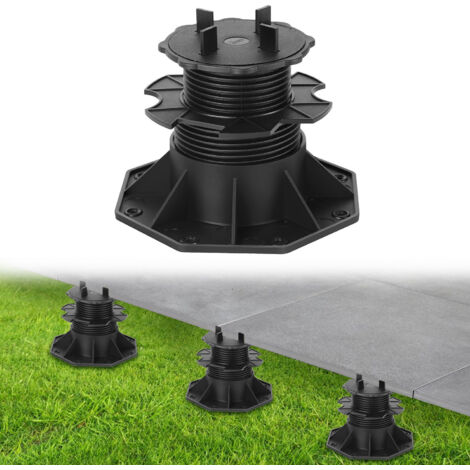 Jiubiaz 10 Stück Stelzlager 65-140mm Terrassenlager mit Fugenkreuz Stellfuß Höhenverstellbar Plattenlager für Steinplatten, Keramik-, Beton-