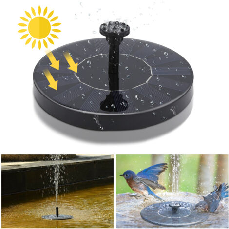 Jiubiaz 1,5W Solarpumpe Solar Springbrunnen Solar Rund ⌀160mm für Garten, Vogel-Bad, Wasserspiel Dekoration, Teich Solar Fontäne Pumpe