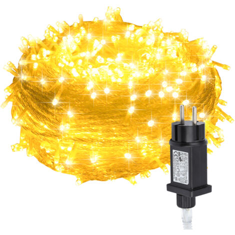 Jiubiaz 30 m di luci LED natalizie 300 LED IP44 impermeabili Illuminazione esterna Giardino Decorazioni interne per feste natalizie Matrimoni Bianco caldo