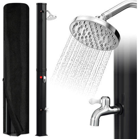 Jiubiaz 35 L Ducha solar exterior con funda: protección contra las inclemencias meteorológicas para uso en jardín