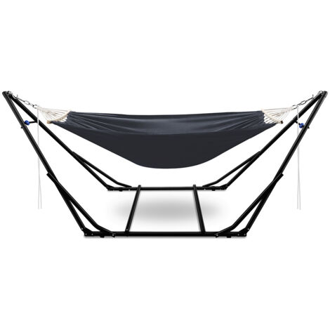 Jiubiaz Amaca pieghevole con supporto – Carico massimo 150 kg – Ideale per tempo libero giardino e terrazza – Supporto per amaca