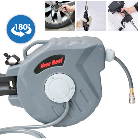 Jiubiaz Avvolgitubo automatico da parete per aria compressa – Girevole a 180°, per officina e garage