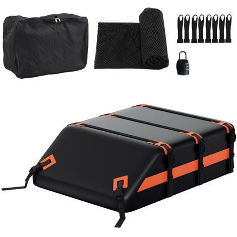 Jiubiaz Bolsa de techo coche 550L 132x101x42 cm resistente al agua 700D con correas ajustables y base antideslizante
