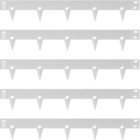 Jiubiaz Bordatura del prato con punte Palisade Bordatura della falciatura Bordatura dell'aiuola Bordatura dell'aiuola 100x15cm 5m Argento