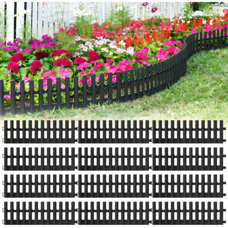 PalGarden Bordure Da Giardino In Plastica Effetto Legno 5 Metri | Palizzata Per Aiuole E Prati, Resistente Ai Raggi UV, Verde - 6