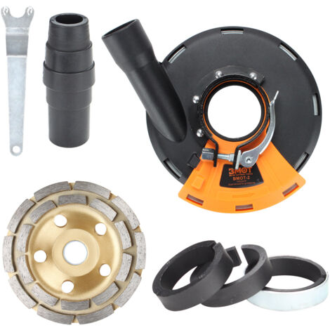 Jiubiaz Carcasa de aspiración para amoladora angular 125 mm – Campana de extracción de polvo universal para lijado
