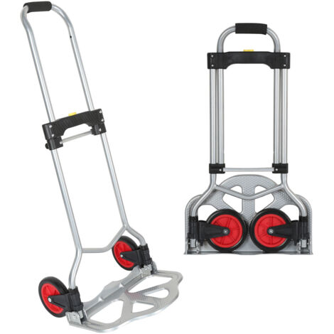 Jiubiaz Carrello a mano - Versatile - Regolabile - Leggero - Carico massimo 60Kg - Carrello pieghevole in acciaio