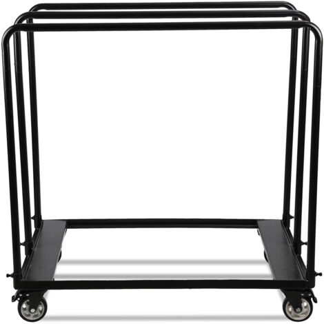 Jiubiaz Carrello portapiatti 100 x 97 x 61 cm fino a 680 kg Carrello di trasporto Nero Con cinghie