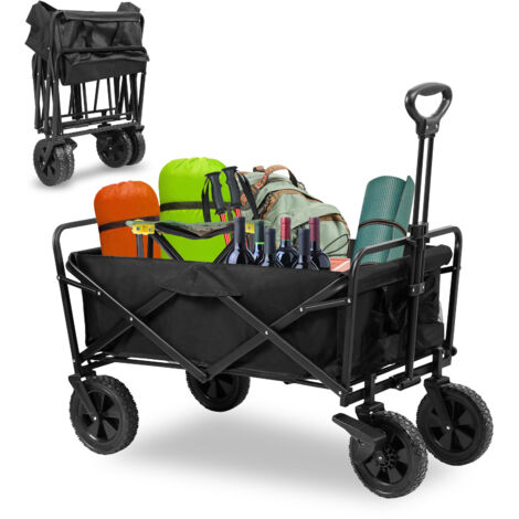 Jiubiaz Carro plegable, 96 l Carro de jardín plegable y desmontable, tejido Oxford, carro plegable portátil para la playa, el jardín, transporte, carga 100 kg
