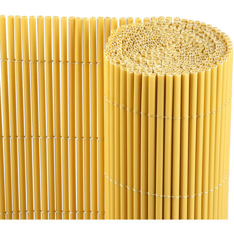 Jiubiaz Frangivista in PVC Effetto Bambù per Giardino e Balcone – Recinzione Oscurante, Frangivento, Schermo Privacy per Balcone e Giardino 80x600cm Bambù