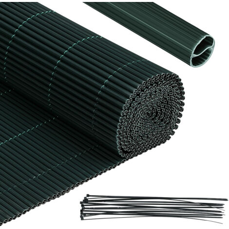 Jiubiaz Frangivista in PVC Effetto Bambù per Giardino e Balcone – Recinzione Oscurante, Frangivento, Schermo Privacy per Balcone e Giardino 90x900cm Verde