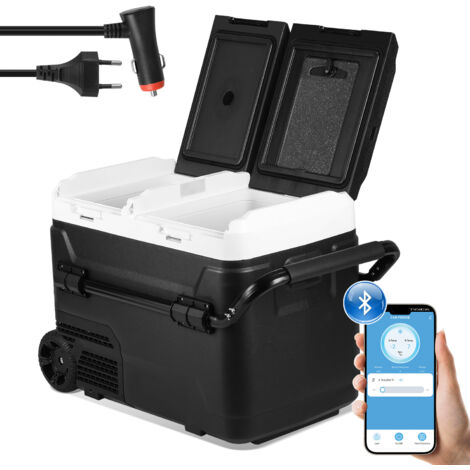 Jiubiaz Frigorifero portatile a compressore 50L Frigorifero portatile elettrico 12V/240V con APP per raffreddare, congelare e mantenere caldo Frigorifero