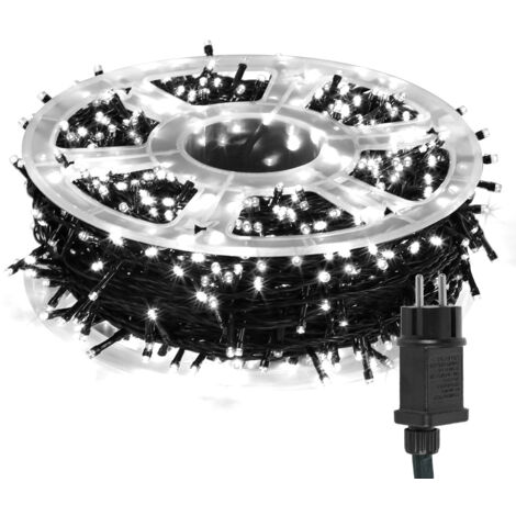 Jiubiaz Ghirlanda luminosa LED natalizia 1000 LED 200 m IP44 impermeabile Illuminazione esterna Giardino Interno festiva per Natale Matrimonio Bianco freddo