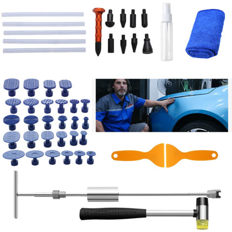 Jiubiaz Kit Desabollador 48 Piezas Acero Inoxidable Herramienta Reparación Carrocería y Paneles Desabollador Coche