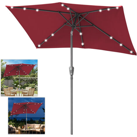 Jiubiaz Kompakter Balkonschirm 1,4 × 2,1 m mit LED-Licht – wetterfest, rot