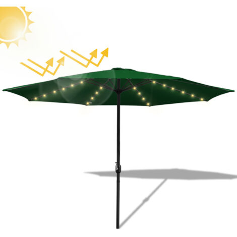 Jiubiaz Ombrellone dritto solare LED – Grande 350cm Verde con tecnologia energy saving