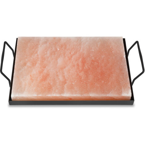 Jiubiaz Pierre de sel Himalaya pour barbecue et plancha, cuisson steak fruits de mer, 30x20x3 cm, plaque sel