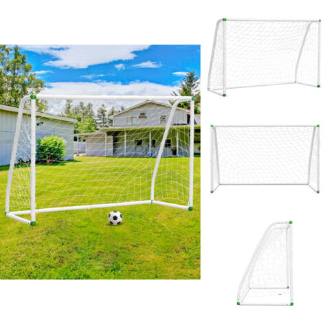 Jiubiaz Porta da calcio in PVC con rete – Porta da calcio rimbalzante 180 x 120 x 80 cm, per giochi da giardino e all'aperto, bianca