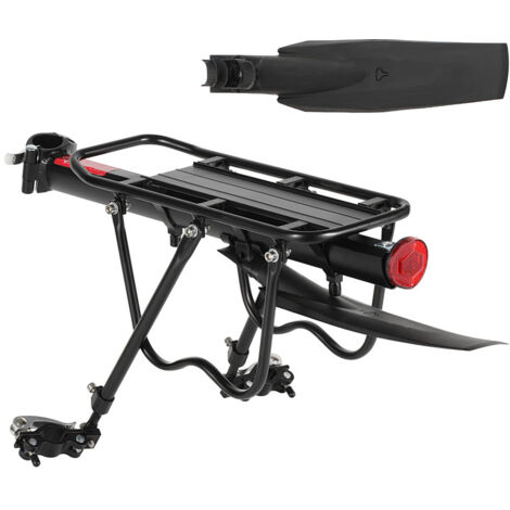 Jiubiaz Portaequipajes para bicicleta de aluminio con reflector y guardabarros – Carga máxima 50 kg