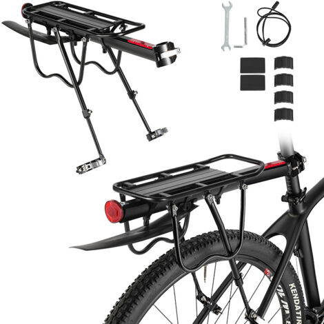 Jiubiaz Portaequipajes trasero universal para bicicleta con reflector y guardabarros – Carga máxima 50 kg