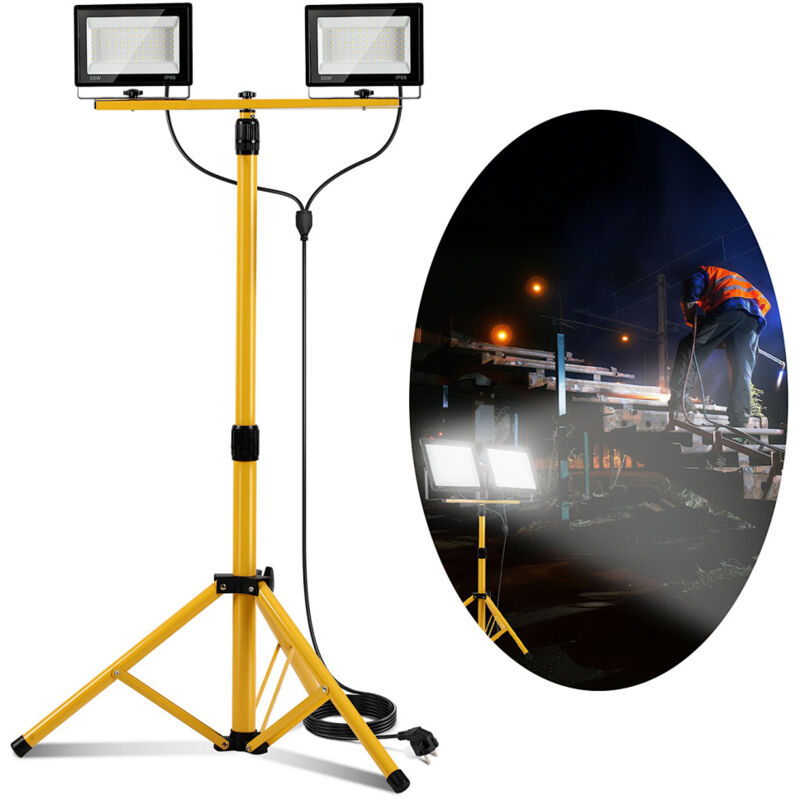 Jiubiaz Projecteur LED 50W, éclairage floodlight extérieur, projecteur de chantier étanche IP66, lumière blanc froid