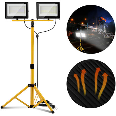 Jiubiaz Proyector LED 100W, iluminación floodlight exterior, proyector de obra impermeable IP66, luz blanco frío
